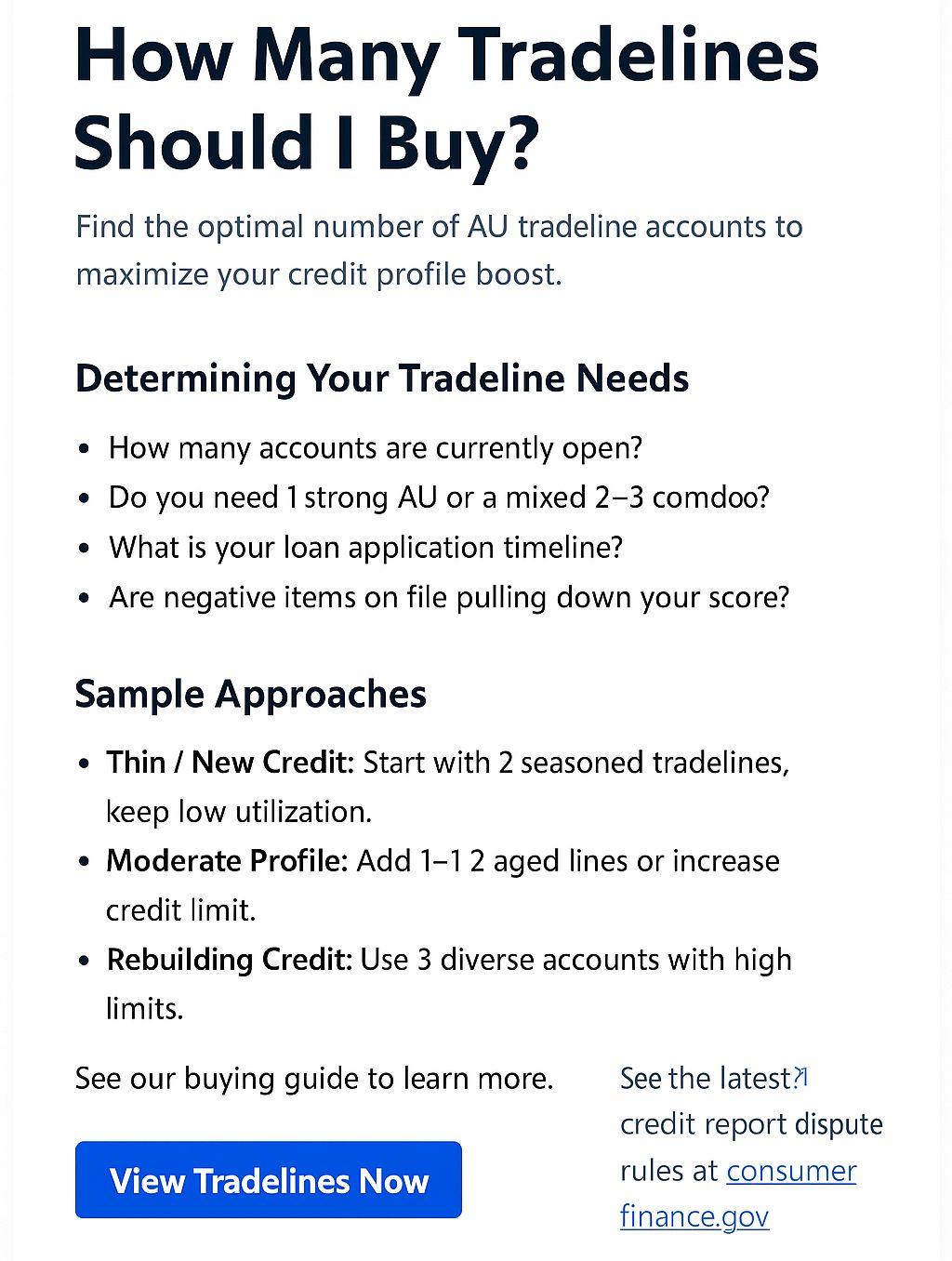 How Many Tradelines Should I Buy