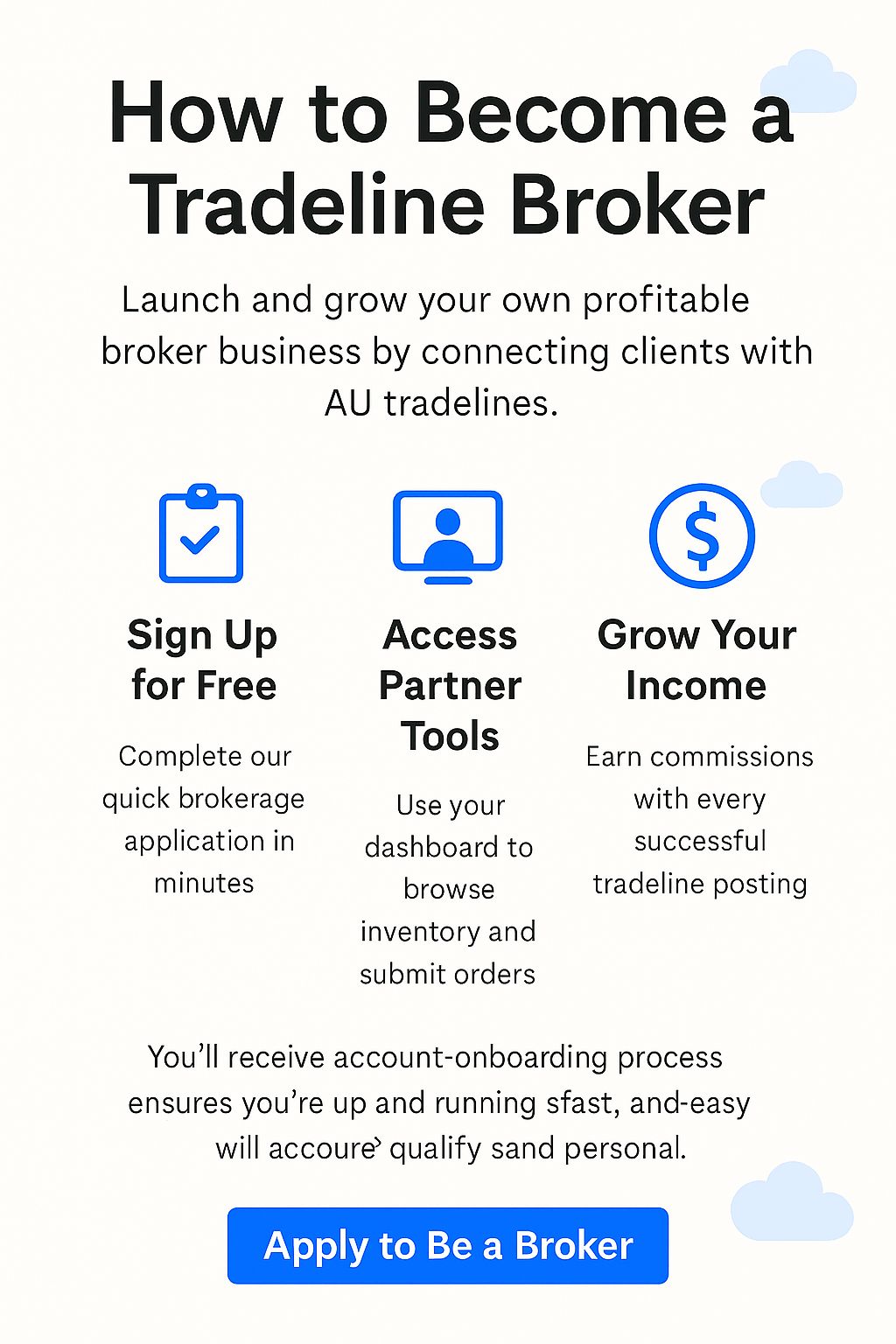 How to Become a Tradeline Broker